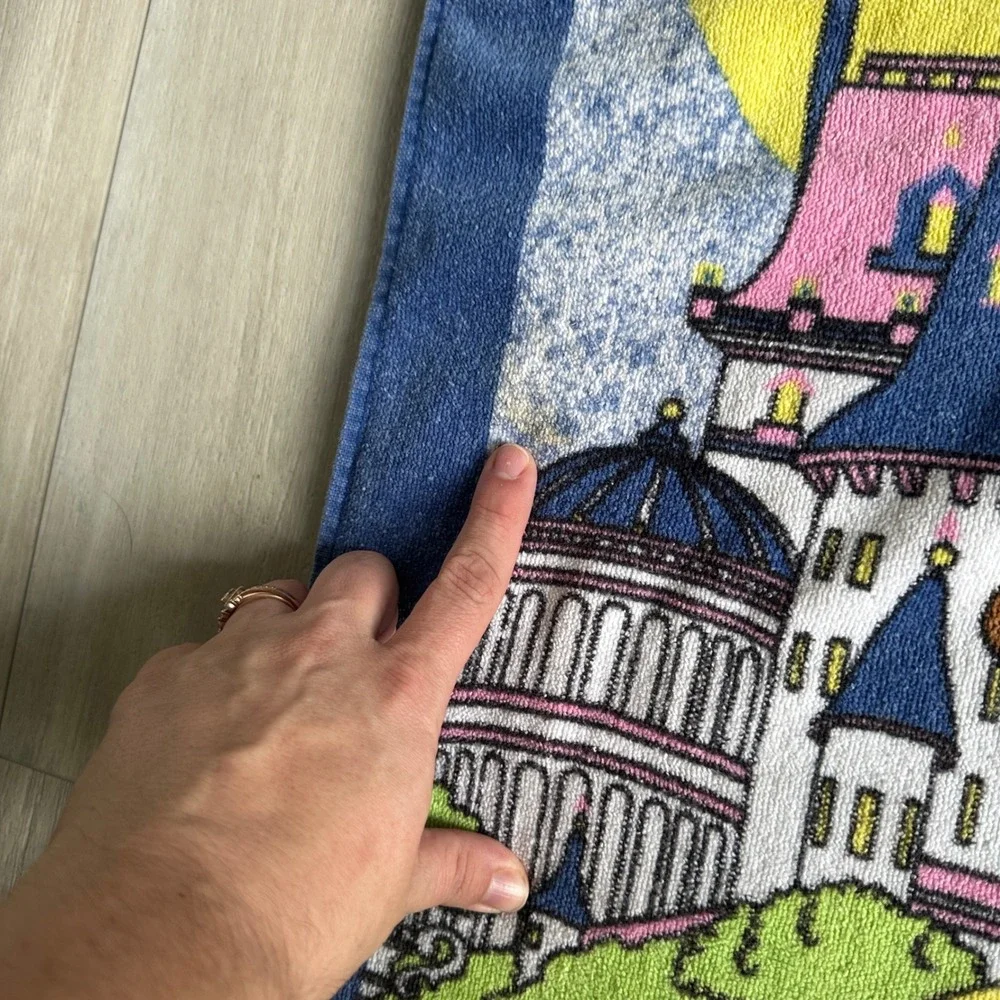 Vintage Disney Beauty and‎ The Beast Towel Beach 90s Roses